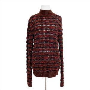 Pendleton | Nubby Wool Blend Open Knit Striped Sweater, Tall Small
